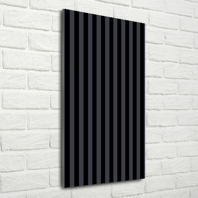 Cuadro de cristal moderno efecto brillo vertical Rayas negras y grises