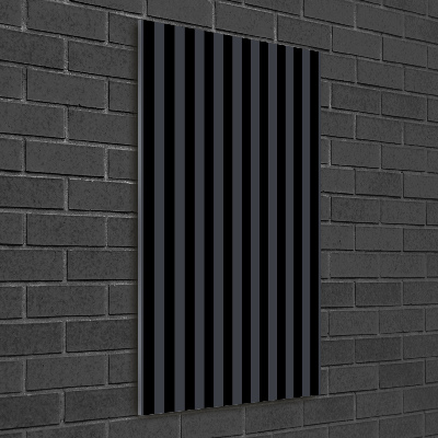 Cuadro de cristal moderno efecto brillo vertical Rayas negras y grises