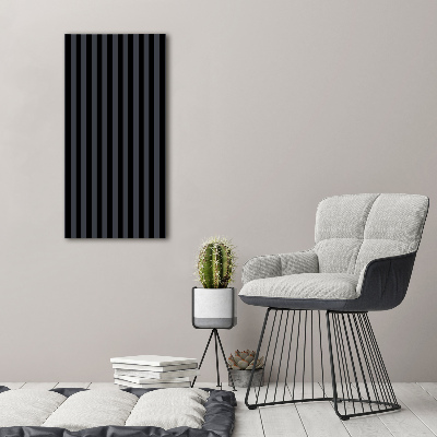 Cuadro de cristal moderno efecto brillo vertical Rayas negras y grises
