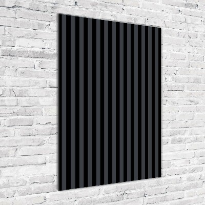 Cuadro de cristal moderno efecto brillo vertical Rayas negras y grises