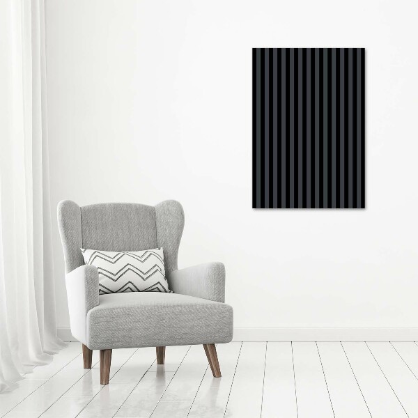 Cuadro de cristal moderno efecto brillo vertical Rayas negras y grises