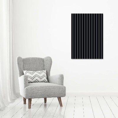 Cuadro de cristal moderno efecto brillo vertical Rayas negras y grises