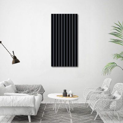 Cuadro de cristal moderno efecto brillo vertical Rayas negras y grises