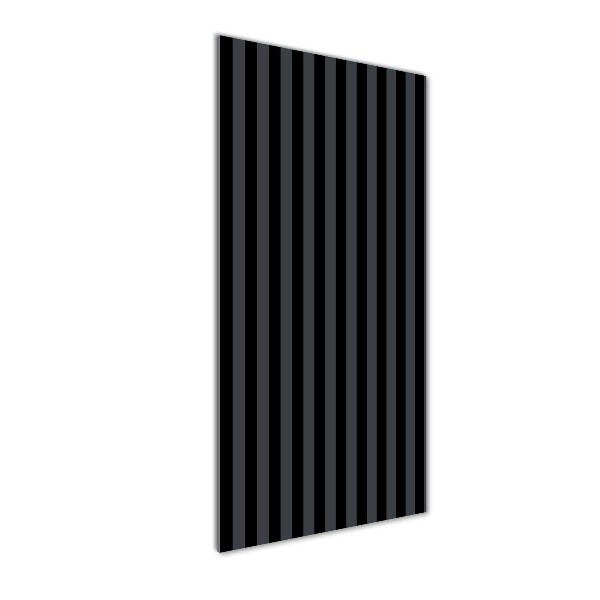 Cuadro de cristal moderno efecto brillo vertical Rayas negras y grises