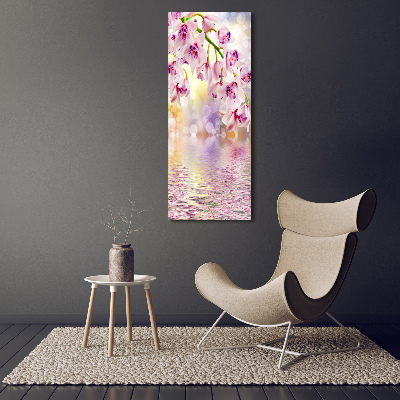 Cuadro de vidrio templado 4mm para pared vertical Orquídea