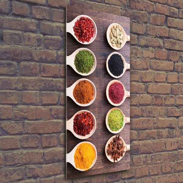 Cuadro de cristal moderno efecto brillo vertical Especias