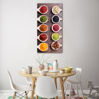 Cuadro de cristal moderno efecto brillo vertical Especias