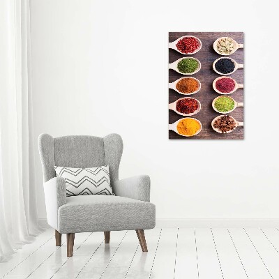 Cuadro de cristal moderno efecto brillo vertical Especias