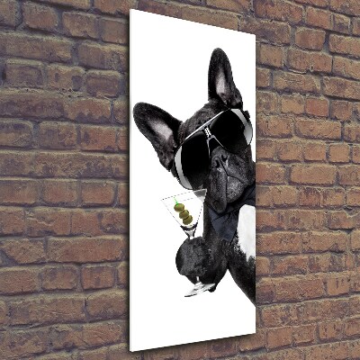 Cuadro de cristal moderno efecto brillo vertical Piez con martini