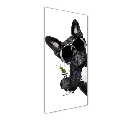 Cuadro de cristal moderno efecto brillo vertical Piez con martini