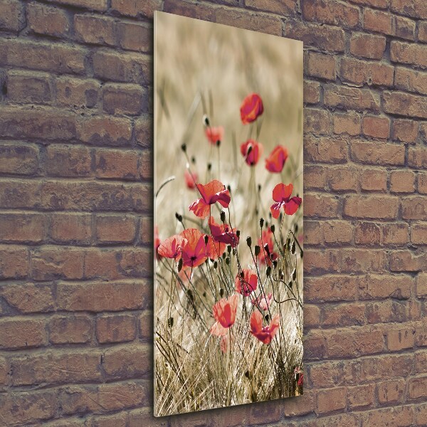 Fotocuadro de cristal elegante para hogar vertical Flores silvestres