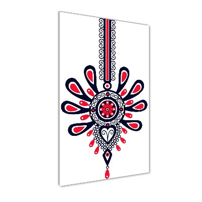 Cuadro decorativo en cristal con canto pulido vertical Patrón popular polaco