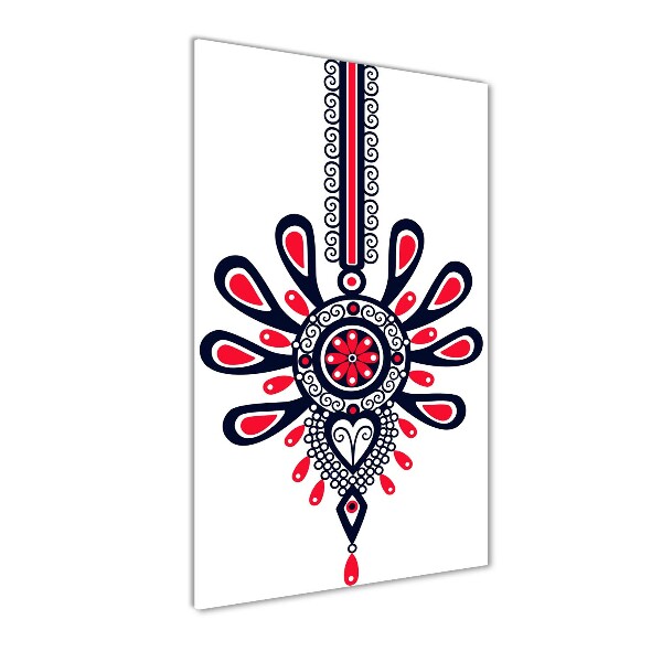 Cuadro decorativo en cristal con canto pulido vertical Patrón popular polaco