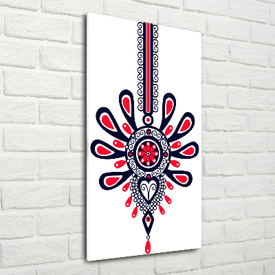 Cuadro decorativo en cristal con canto pulido vertical Patrón popular polaco