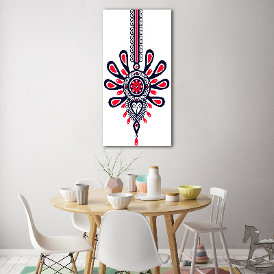 Cuadro decorativo en cristal con canto pulido vertical Patrón popular polaco