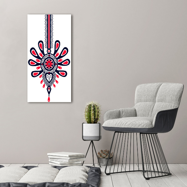 Cuadro decorativo en cristal con canto pulido vertical Patrón popular polaco