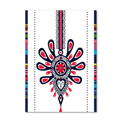 Cuadro decorativo en cristal con canto pulido vertical Patrón popular polaco