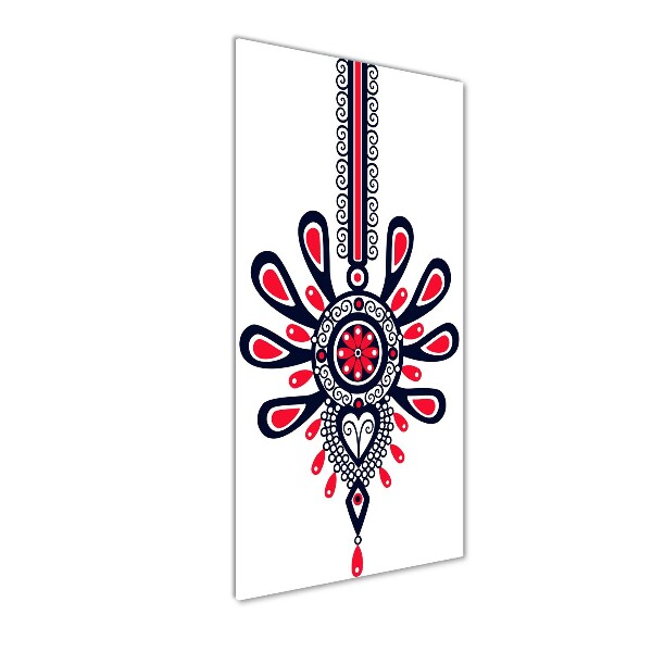 Cuadro decorativo en cristal con canto pulido vertical Patrón popular polaco