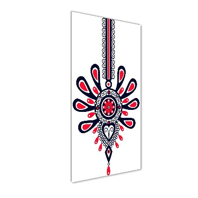 Cuadro decorativo en cristal con canto pulido vertical Patrón popular polaco