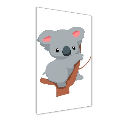 Cuadro decorativo en cristal con canto pulido vertical Panda en un árbol