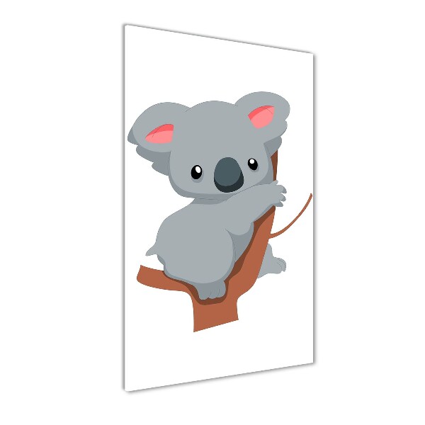 Cuadro decorativo en cristal con canto pulido vertical Panda en un árbol