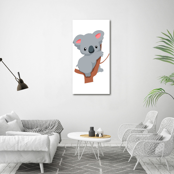 Cuadro decorativo en cristal con canto pulido vertical Panda en un árbol