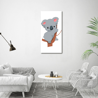 Cuadro decorativo en cristal con canto pulido vertical Panda en un árbol