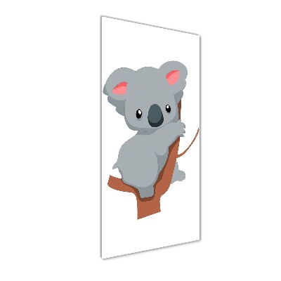 Cuadro decorativo en cristal con canto pulido vertical Panda en un árbol