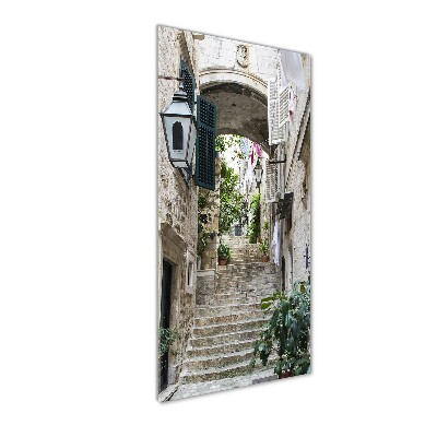 Cuadro de vidrio templado 4mm para pared vertical Las calles de Dubrovnik