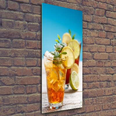 Fotocuadro de cristal elegante para hogar vertical Té helado