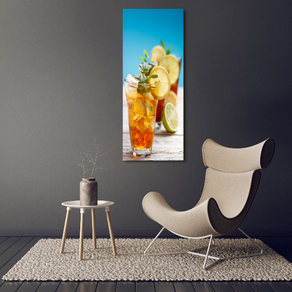 Fotocuadro de cristal elegante para hogar vertical Té helado