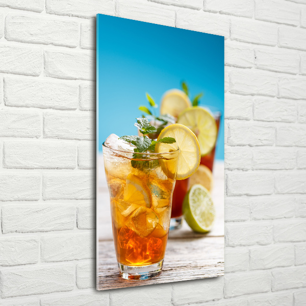 Fotocuadro de cristal elegante para hogar vertical Té helado