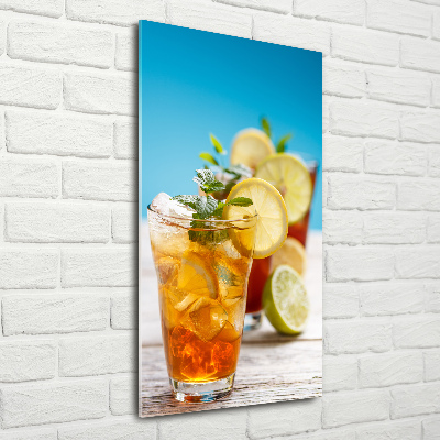 Fotocuadro de cristal elegante para hogar vertical Té helado