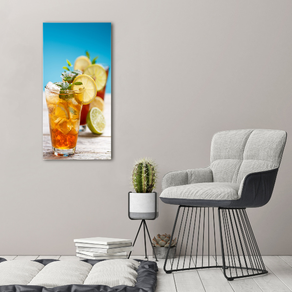 Fotocuadro de cristal elegante para hogar vertical Té helado