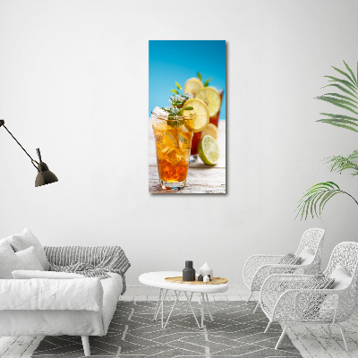 Fotocuadro de cristal elegante para hogar vertical Té helado