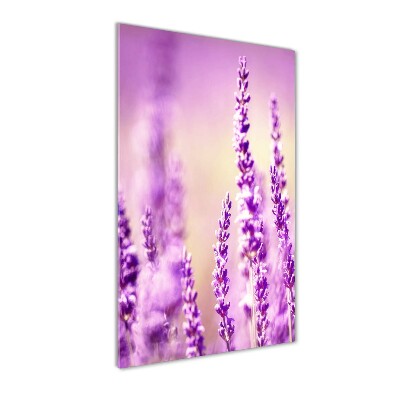 Cuadro de cristal moderno efecto brillo vertical Lavanda