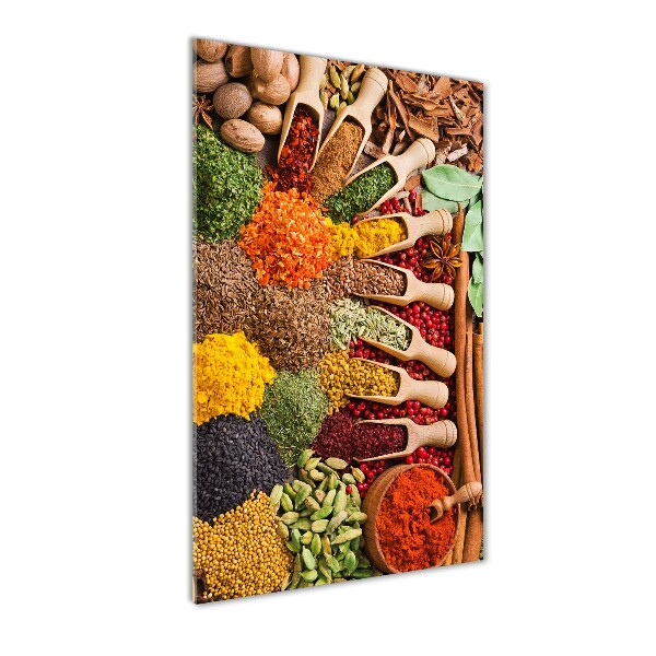 Cuadro decorativo en cristal con canto pulido vertical Especias