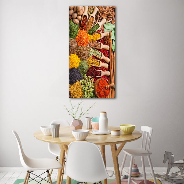 Cuadro decorativo en cristal con canto pulido vertical Especias