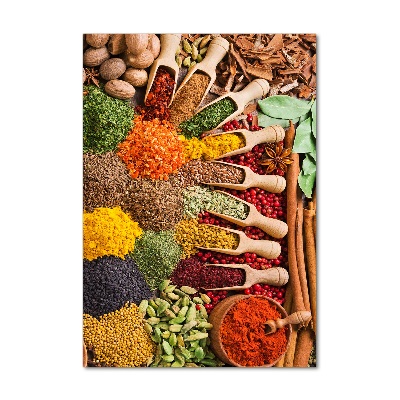 Cuadro decorativo en cristal con canto pulido vertical Especias