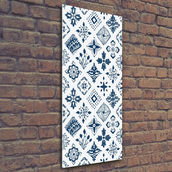 Fotocuadro de cristal elegante para hogar vertical Patrón floral