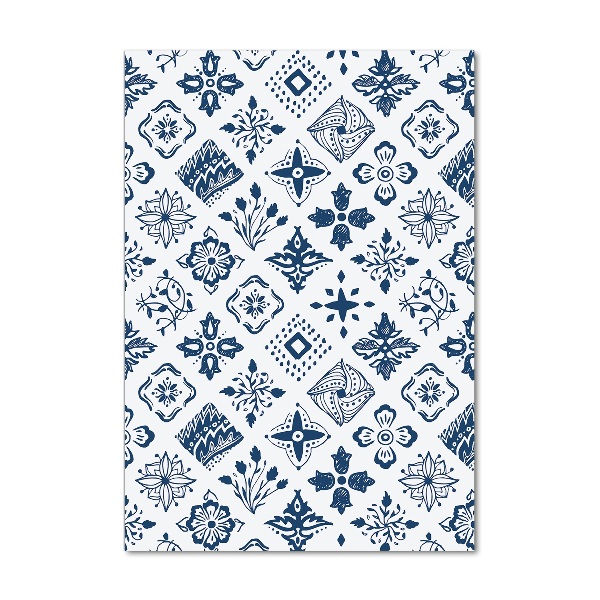 Fotocuadro de cristal elegante para hogar vertical Patrón floral