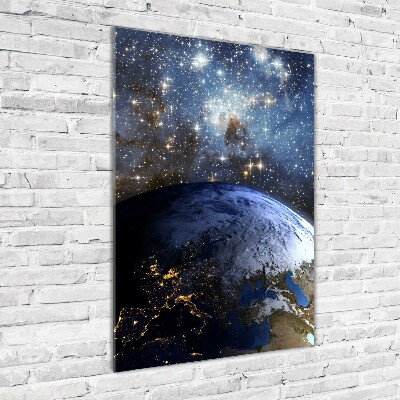 Fotocuadro de cristal elegante para hogar vertical Planeta Tierra