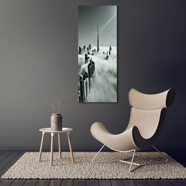 Fotocuadro de cristal elegante para hogar vertical Rascacielos