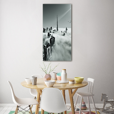 Fotocuadro de cristal elegante para hogar vertical Rascacielos