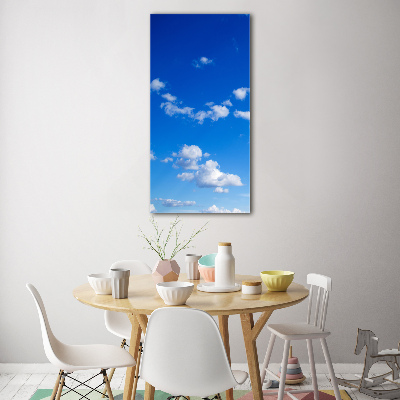 Cuadro de cristal moderno efecto brillo vertical Nubes en el cielo