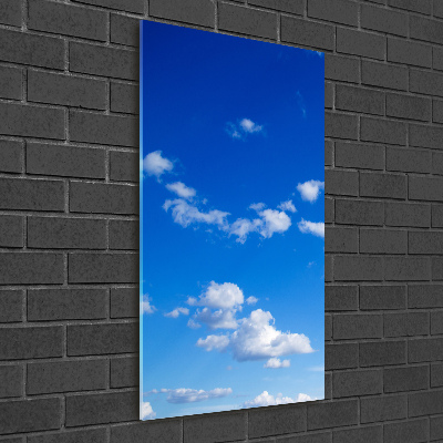 Cuadro de cristal moderno efecto brillo vertical Nubes en el cielo