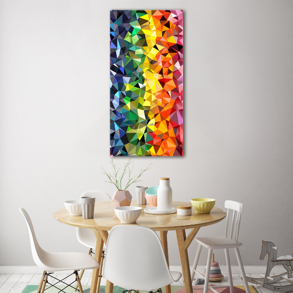 Fotocuadro de cristal elegante para hogar vertical Fondo geométrico