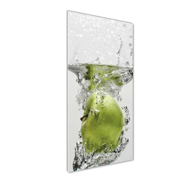 Cuadro de vidrio templado 4mm para pared vertical Una manzana bajo el agua