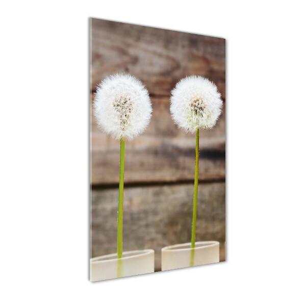 Fotocuadro de cristal elegante para hogar vertical Dientes de león