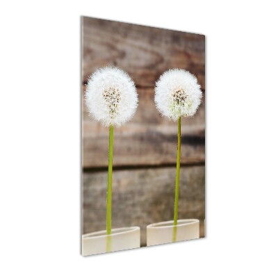 Fotocuadro de cristal elegante para hogar vertical Dientes de león
